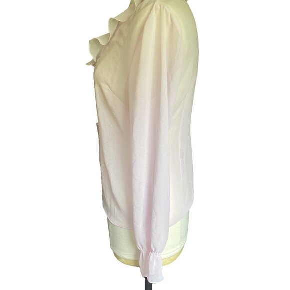 Aritzia Sunday Best Sheer Tie-Front Blouse Women’s Small Light Pink - Picture 6 of 8